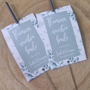 Bengalas con tarjeta personalizada